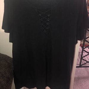 Black Boutique Tee || Lace Up